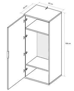 Szafa Uchylna z Półkami Biały Połysk 60 cm