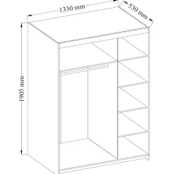Szafa z lustrem ELENI 3D dąb lefkas