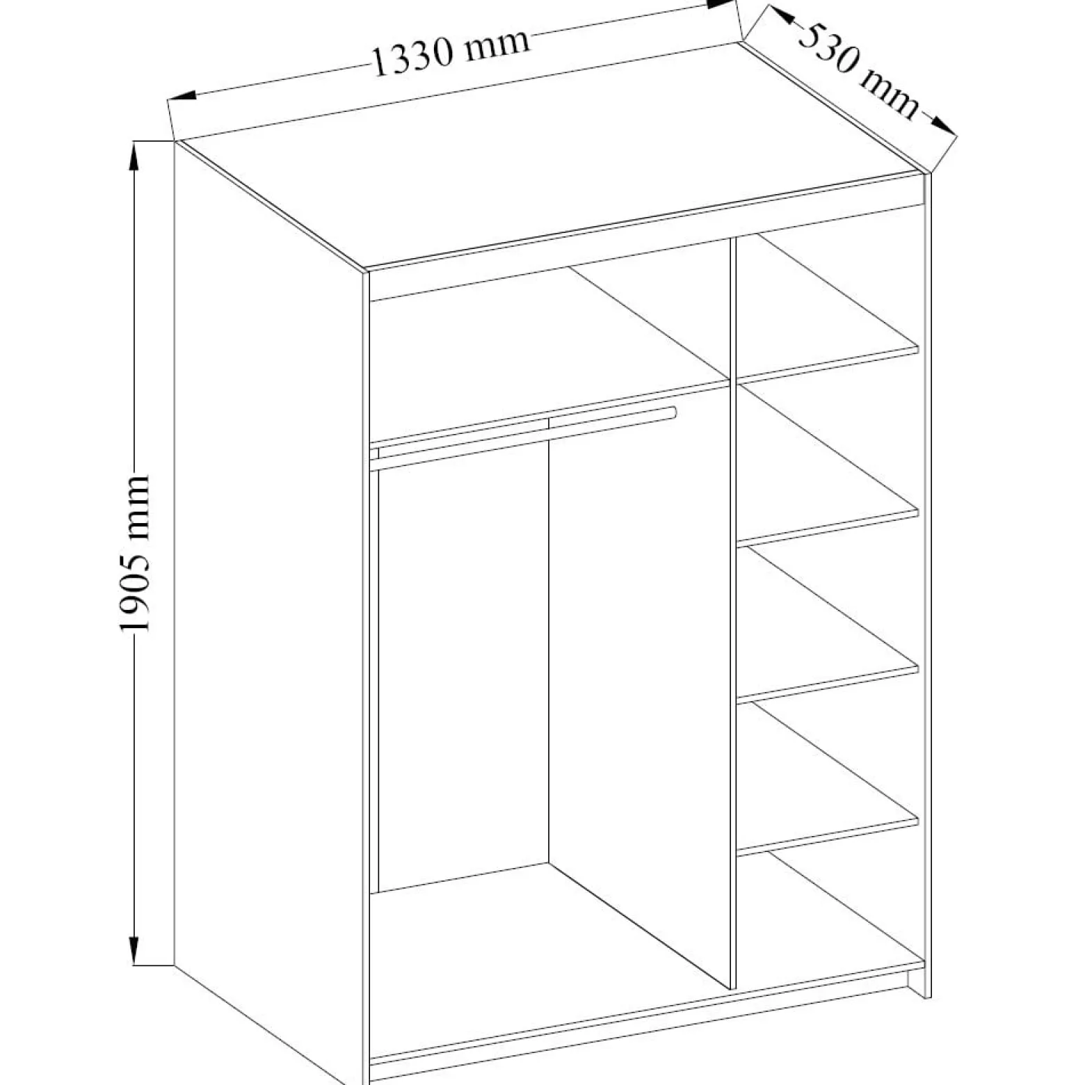 Szafa z lustrem ELENI 3D dąb lefkas