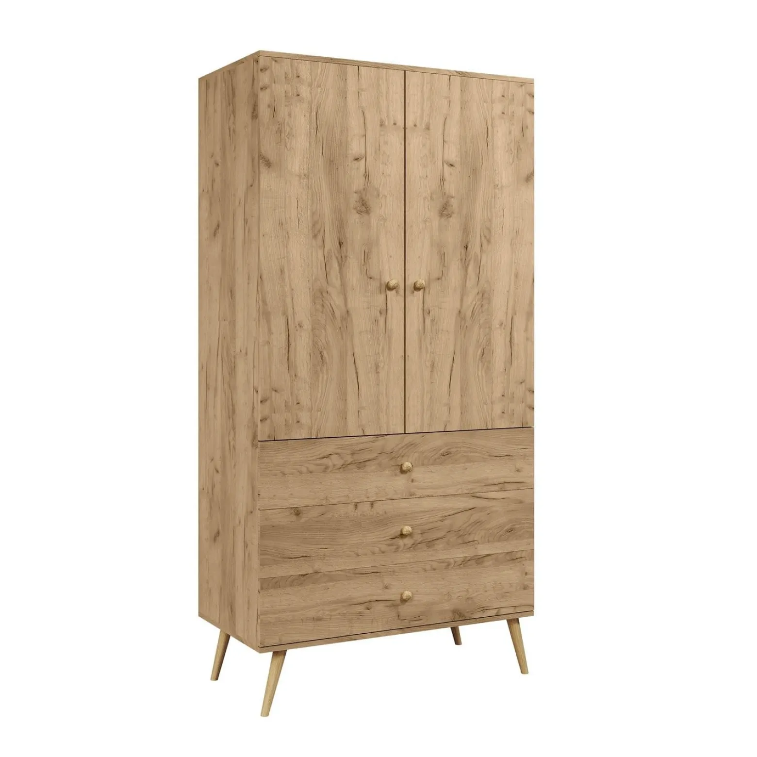 Szafa z Szufladami 100cm Dąb Craft IKON Sznurkowe Uchwyty