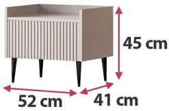 Szafka nocna do sypialni 52 cm ASPERO kaszmir