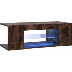 Szafka Pod Telewizor Stolik Półka Szafka RTV Brązowa LED 90x39x30 cm