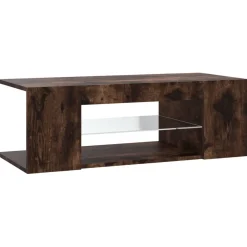Szafka Pod Telewizor Stolik Półka Szafka RTV Brązowa LED 90x39x30 cm