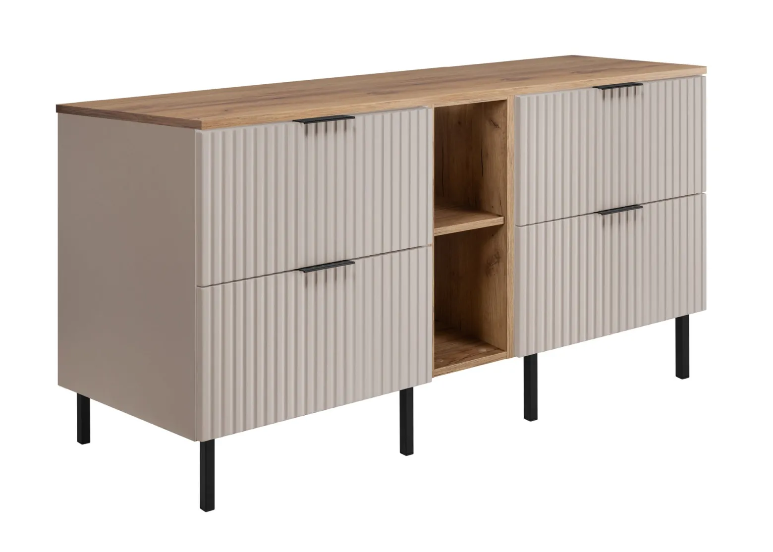 Szafka pod umywalkę, kaszmir/dąb Craft 140 (2 x 60 + 20) x 77 x 46 cm