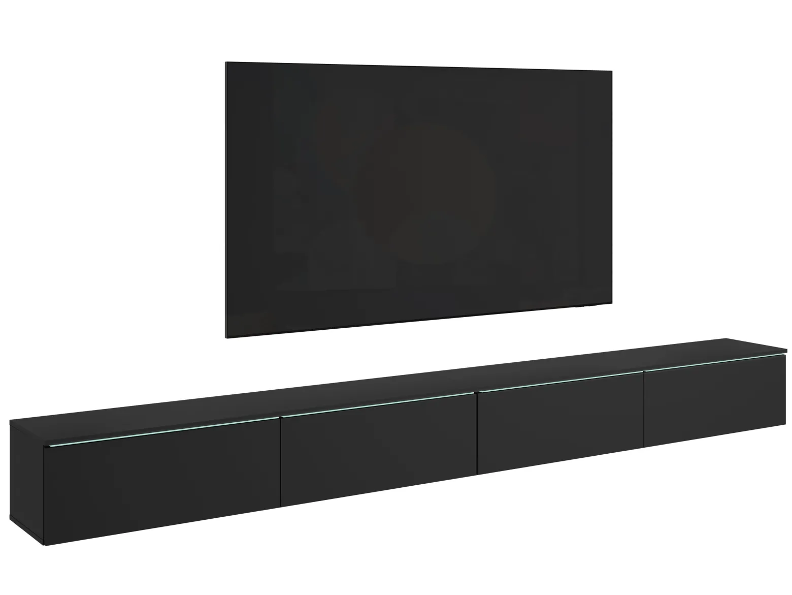 Szafka RTV DONNA 300 w kolorze czarny mat z oświetleniem LED