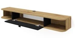 Szafka RTV ICARUS 156 dąb artisan / czarny mat