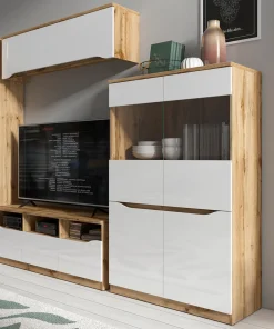 Szafka RTV Nuis 135 cm z 3 szufladami dąb wotan