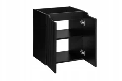 Szafka Z UMYWALKĄ 50 cm CZARNA WISZĄCA RYFLE 2D NOVA BLACK
