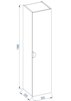 Szafka łazienkowa COCO 32 cm kaszmir półmat wysoka