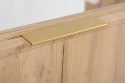 Szafka łazienkowa, dąb Craft / ciemnoszary, uchwyt złoty, 120 x 46 x 57 cm