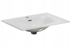 Szafka łazienkowa FLOW 80 cm czarna z umywalką i metalowymi nóżkami