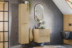 Szafka łazienkowa NORDIC CREMONA 60 cm dąb cremona ryflowana nowoczesna