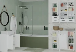 Szafka Łazienkowa Topeshop Nina1D Biała 1 Drzwi Regał Słupek