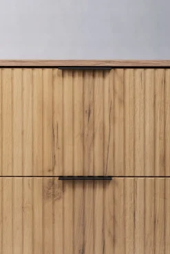 Szafka Łazienkowa Wisząca Pod Umywalkę Flisan 80X46 Cm Z Blatem Dąb Mdf