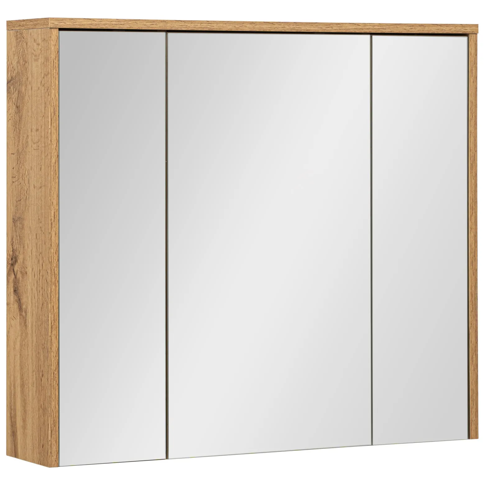 Szafka Łazienkowa z Lustrem 80cm 3 Drzwi Dąb Wotan Vivien
