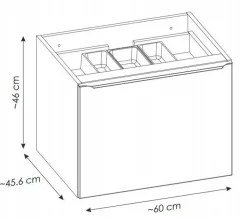 Szafka łazienkowa z organizerem 60 cm SANTA FE