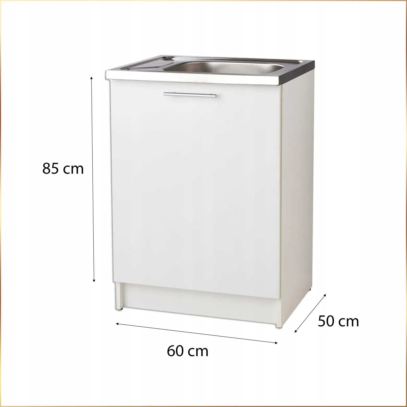 Szafka Biała Kuchenna 60 x 50 biała Slim + Zlew Deante + Syfon do Zmywarki