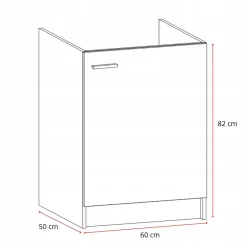Szafka Biała Kuchenna 60 x 50 biała Slim + Zlew Deante + Syfon do Zmywarki