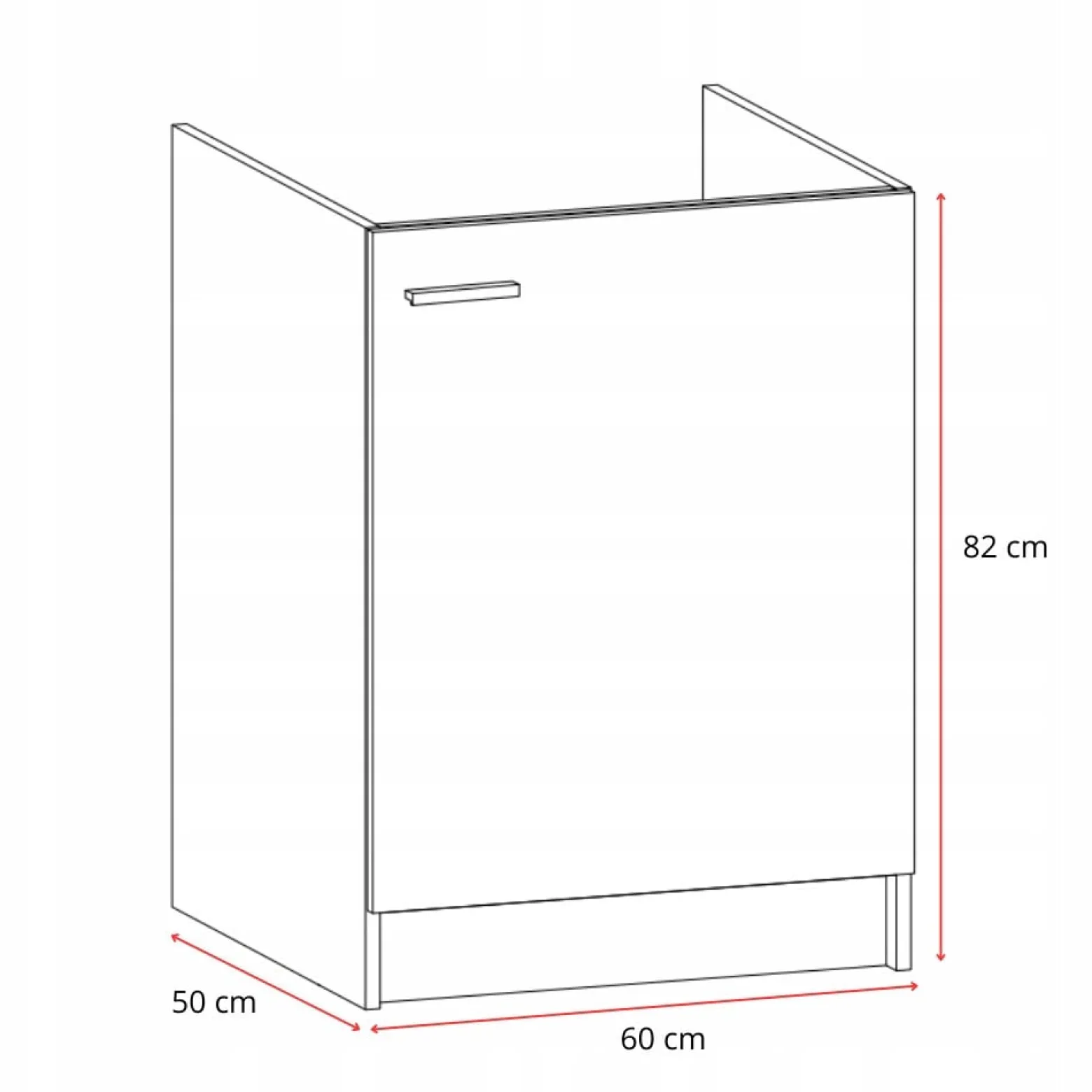 Szafka Biała Kuchenna 60 x 50 biała Slim + Zlew Deante + Syfon do Zmywarki