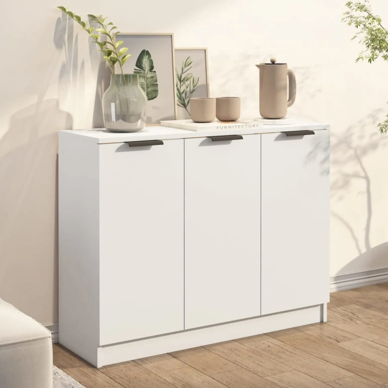 Szafka Biała z Drzwiami 90.5x30x70 cm do Salonu Pokoju Sypialni
