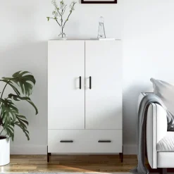 Szafka Biała z Drzwiami 69.5x31x115 cm do Salonu Pokoju Sypialni