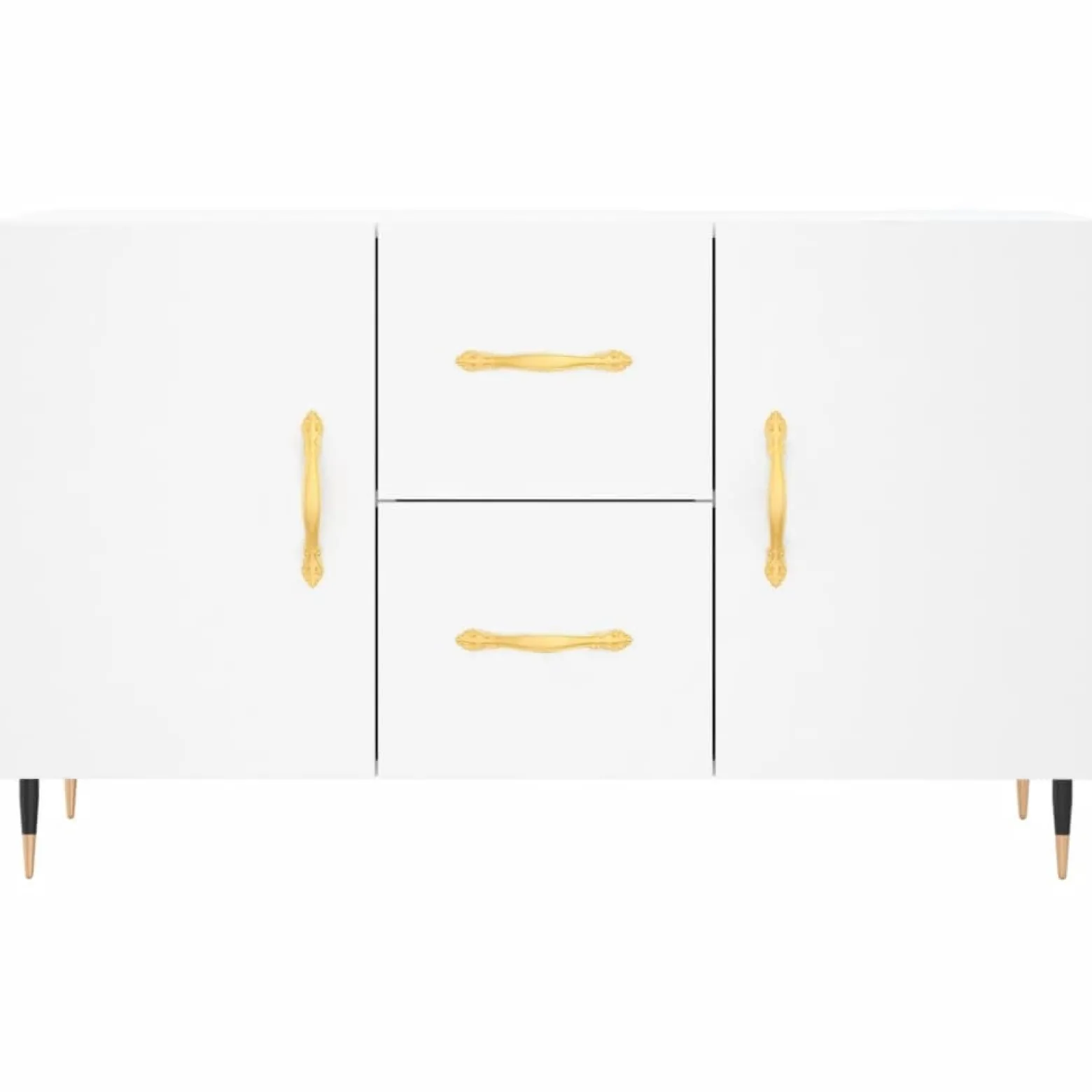 Szafka Biała z Drzwiami z Szufladami 100x36x60 cm do Salonu Pokoju