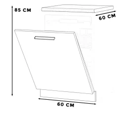 Szafka front do zmywarki 60cm blande wotan szary mat