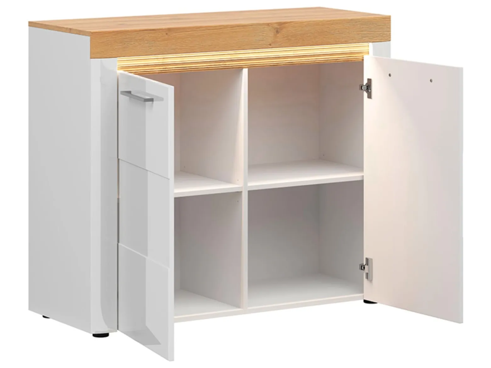 Szafka Horton 106 cm dwudrzwiowa biały połysk