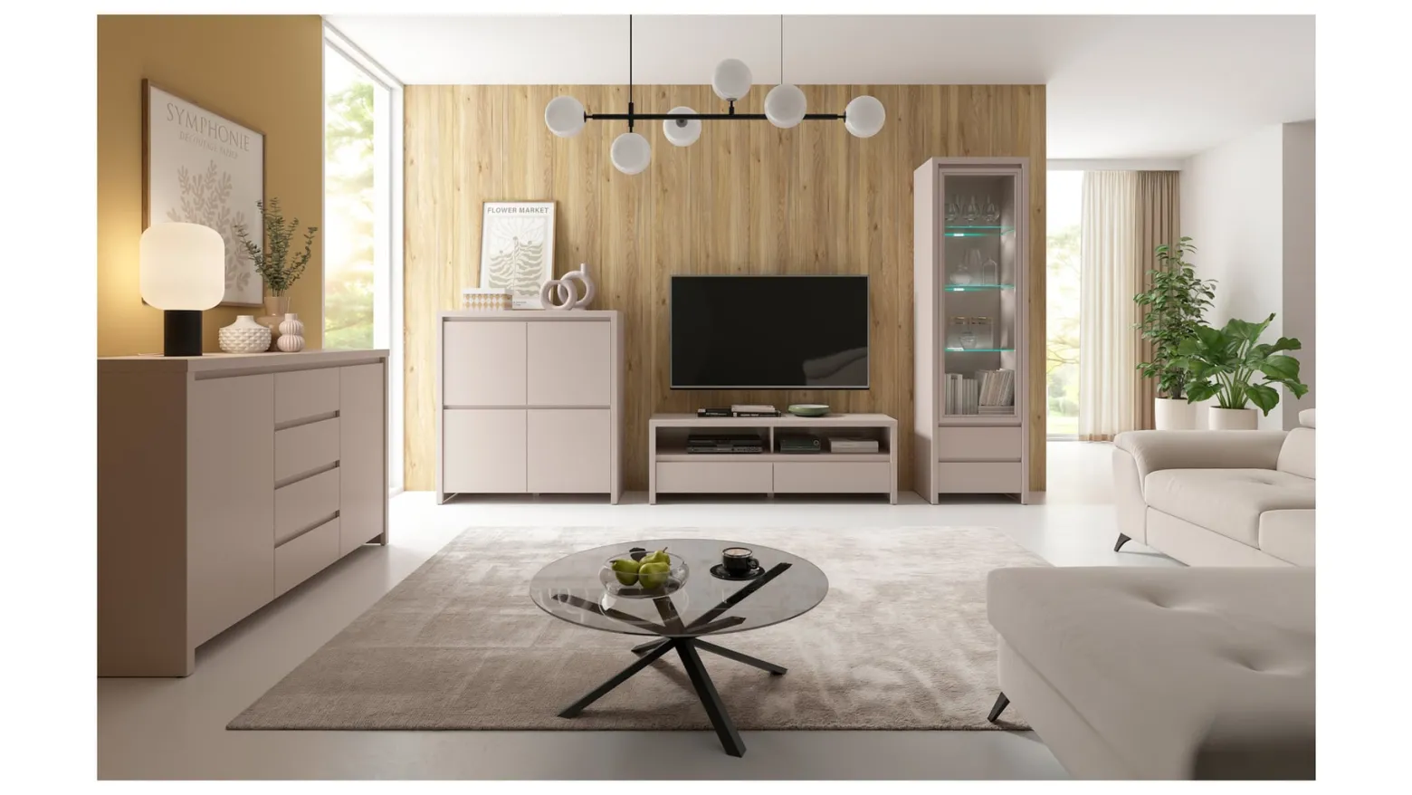 Szafka Kaspian 105 cm czterodrzwiowa kaszmir