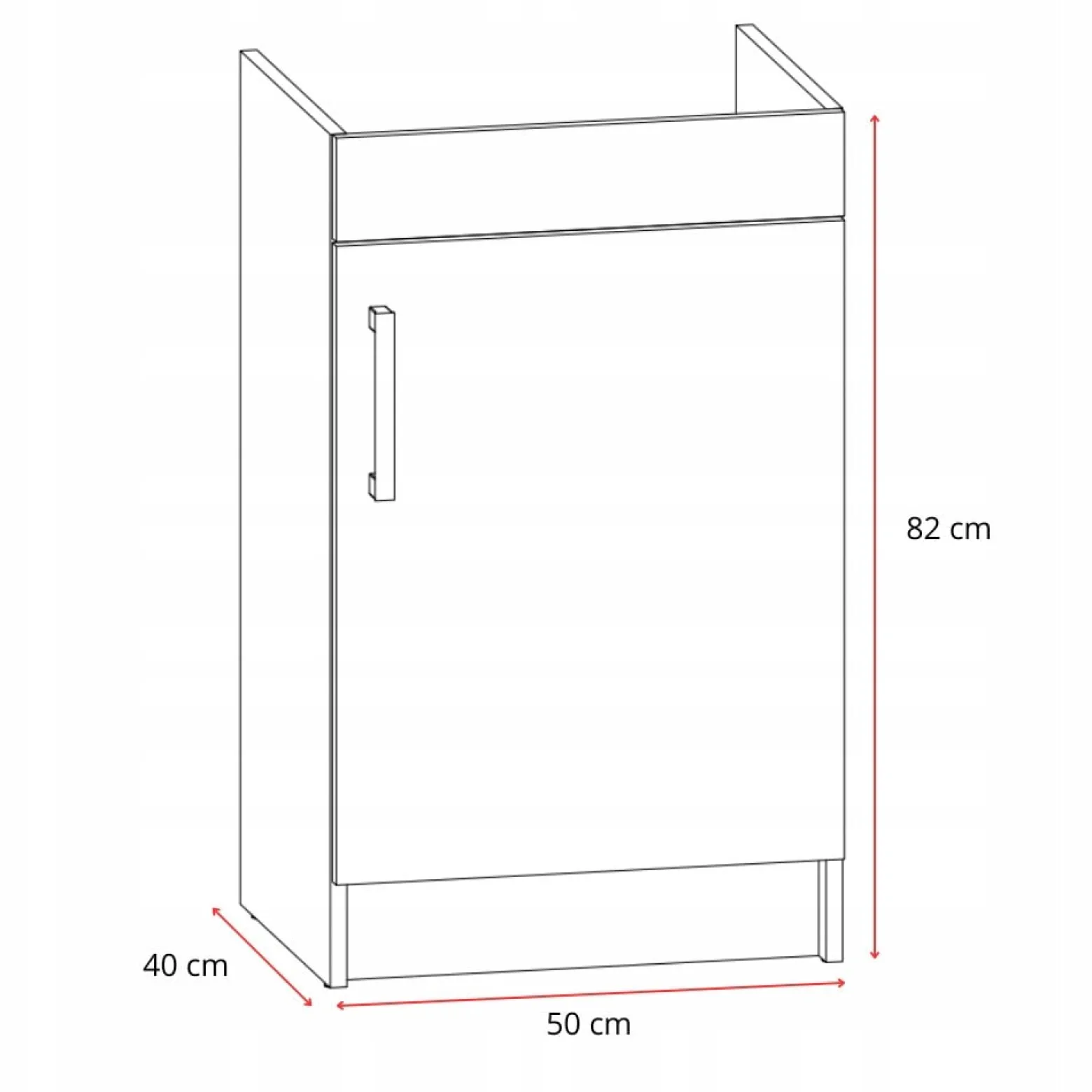 Szafka Kuchenna Biała 50x40 Zlewozmywak Bateria Obrotowa
