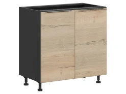 Szafka kuchenna dolna Sole L6 80 cm dwudrzwiowa dąb halifax natura