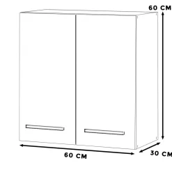 Szafka kuchenna górna modułowa 60cm blande wotan biały mat