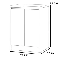 Szafka kuchenna stojąca bella 60cm szary mat biały mat