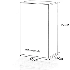 Szafka kuchenna wisząca z uchwytami 40cm spremium biały mat