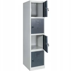Szafka Metalowa Śniadaniowa 4-Skrytki BHP 180x40x50cm Grafit/Szary Mega-M