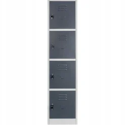 Szafka Metalowa Śniadaniowa 4-Skrytki BHP 180x40x50cm Grafit/Szary Mega-M