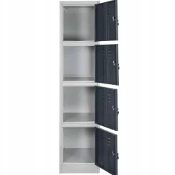 Szafka Metalowa Śniadaniowa 4-Skrytki BHP 180x40x50cm Grafit/Szary Mega-M