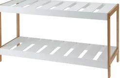 SZAFKA NA BUTY Giselda bambusowa biała 70x26x36cm MDF BAMBUS