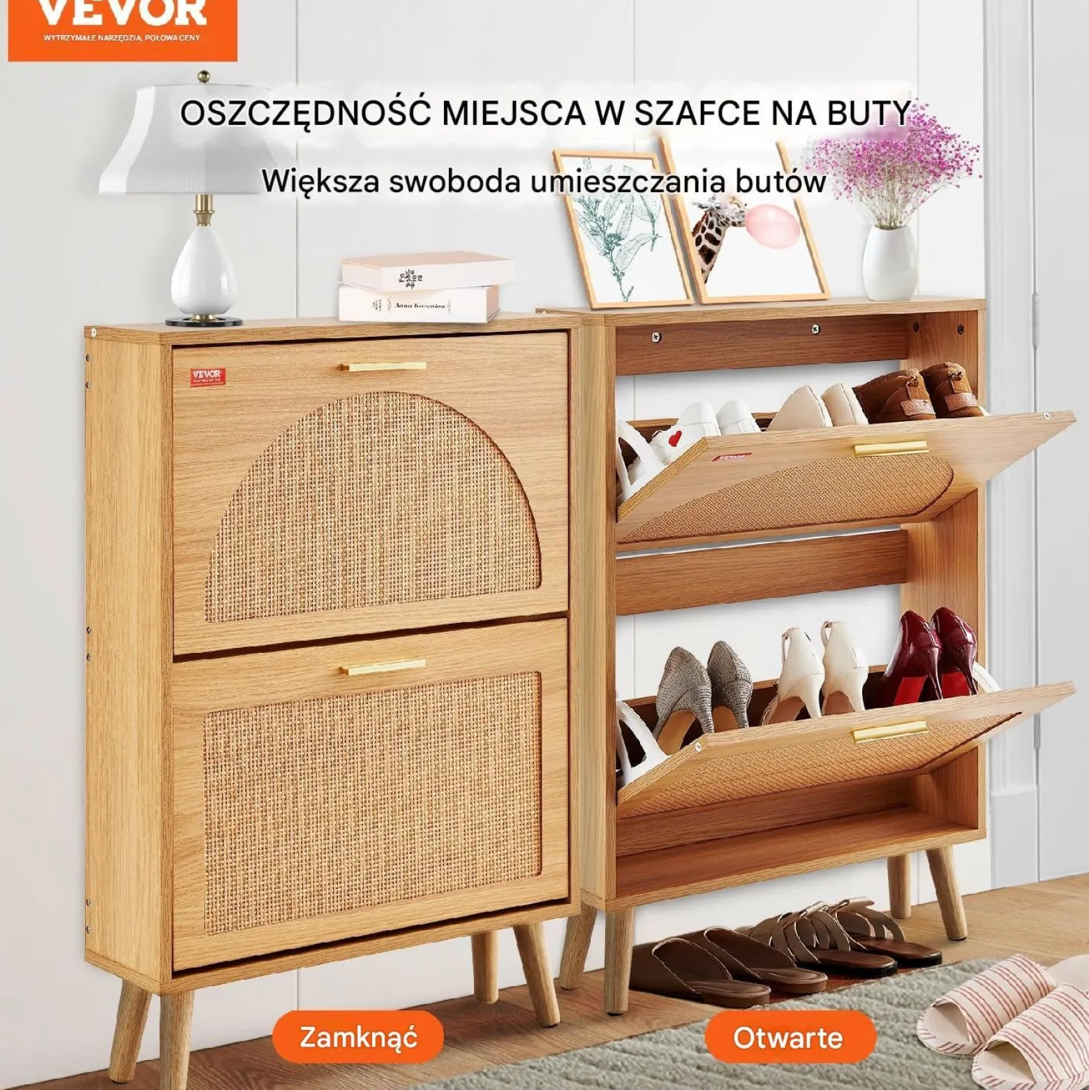 Szafka na buty otwierana uchylna komoda 60 cm