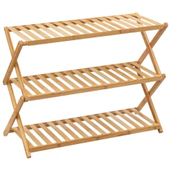 Szafka na buty wąska, bambusowa, 70,5 x 28,5 x 52,5 cm