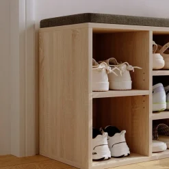 Szafka na buty z siedziskiem ławka nowoczesna dąb sonoma loft 104 cm
