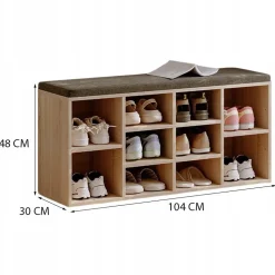 Szafka na buty z siedziskiem ławka nowoczesna dąb sonoma loft 104 cm