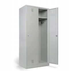 Szafka na ubrania 80 cm szara metalowa