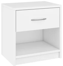 Szafka nocna BASIC 1 szuflada – Biała | 40x39x28 cm