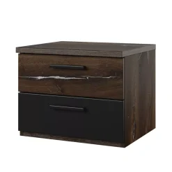Szafka nocna SIGMA 2S dąb flagstaff srebrny/czarny mat
