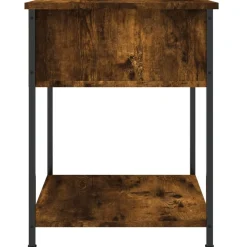 Szafka Nocna Stolik Brązowa z Regulowanymi Nóżkami Do Sypialni 44x45x58 cm