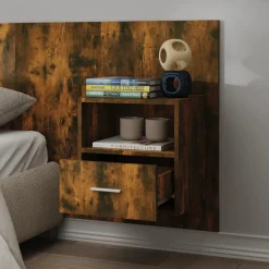 Szafka Nocna Stolik Komoda Brązowa Wisząca Do Sypialni 48,5x32,5x80 cm