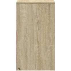Szafka Nocna Stolik Komoda Brązowa z Szufladą z LED Do Sypialni 38x34x61 cm