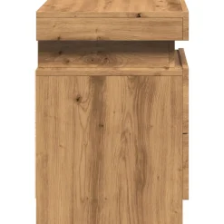 Szafka Nocna Stolik Komoda Szara z Szufladą z LED Do Sypialni 35x39x55 cm