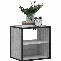 Szafka Nocna Wisząca Szara Komoda Stolik Nocny Do Sypialni 40x31x39.5 cm